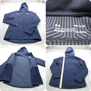 Under Armour Jacket Womens Medium Navy Thermal Water‎ Resistant Softshell Loose